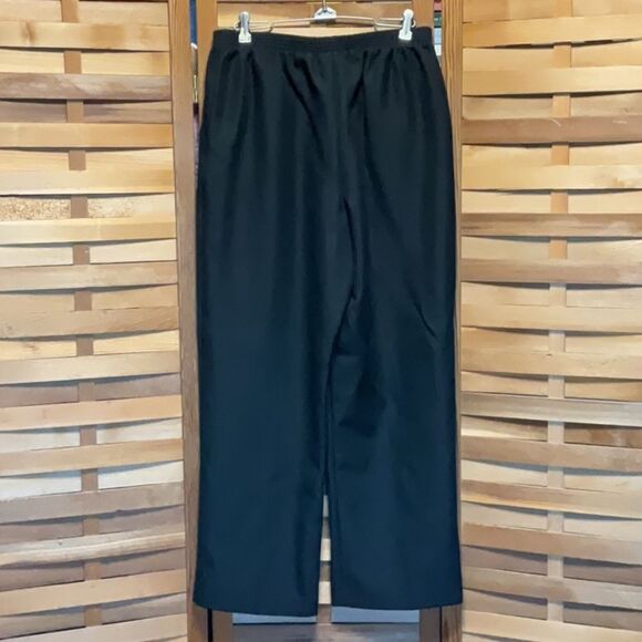 Alfred Dunner Black Straight Leg Pants Women 14P Elastic Waist Polyester Trouser - Picture 2 of 6